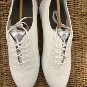 Cole Haan White Sneakers with Silver Accents